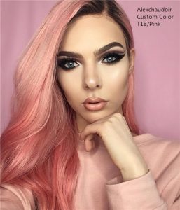 pink human hair wigs